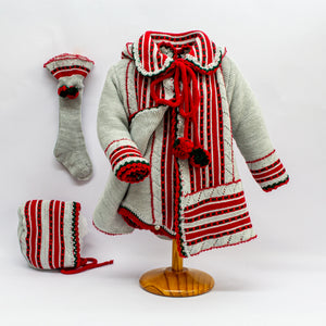 Abrigo austriaco con capucha, pelele, capota y calcetín Md.1947 - zaidabebe